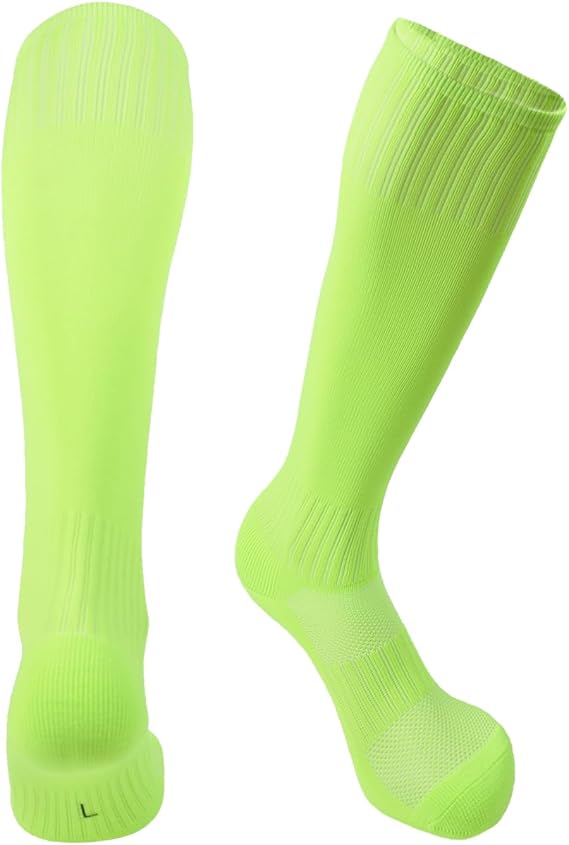 Kids Soccer Socks Baseball Socks with Cushioned Sole Knee High Socks for Youth Boys Girls 2 Pairs