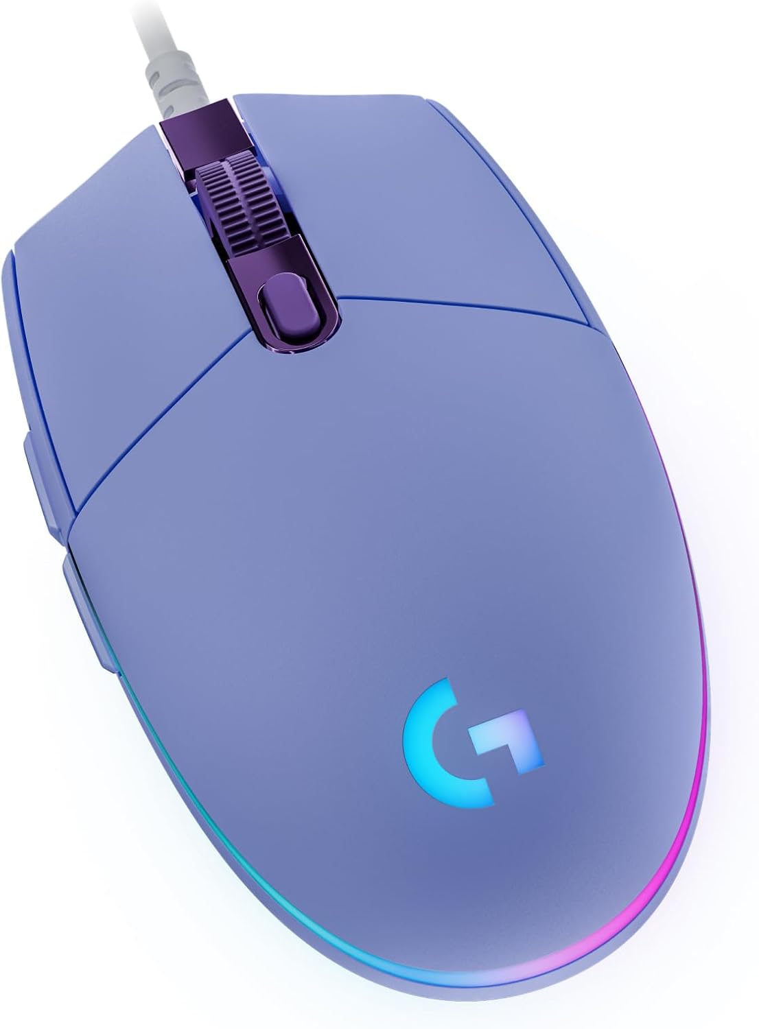 Logitech G203 Prodigy Wired Gaming Mouse, 8,000 DPI, RGB, Lightweight, 6 Programmable Buttons, On-Board Memory, Compatible with PCMac - Lilac