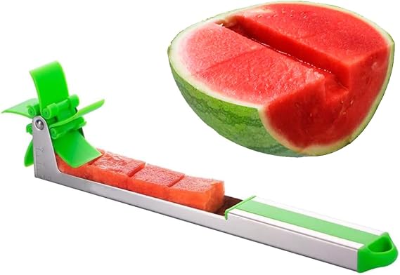 Watermelon Windmill Cutter Slicer, YIDADA Stainless Steel Shape Fruit Tools Quickly Cut Tool Kitchen Gadgets with Melon Scoop