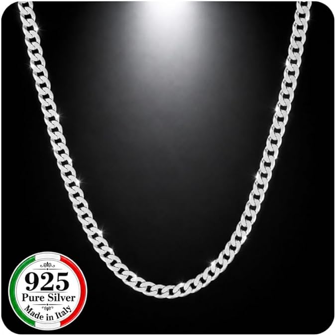 QUADRI - 925 Silver Chain Men's Necklaces - Necklace for Men - 46 to 66 cm