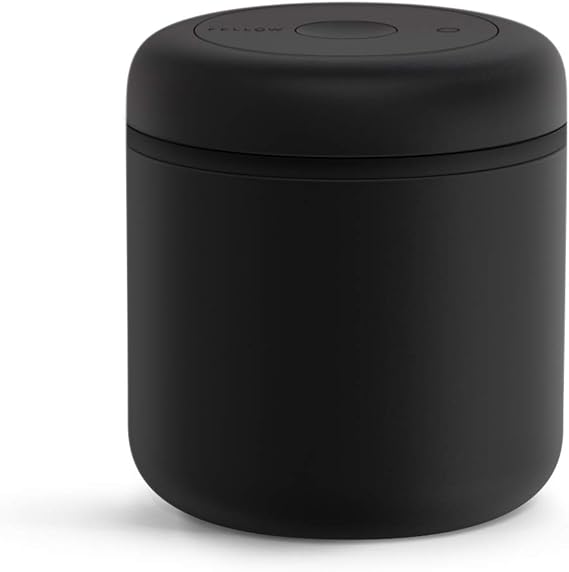 Fellow Atmos Vacuum Coffee Canister & Food Storage Container - 0.7 Liter Canister holds up to 11 oz of Coffee Beans - Airtight Food Storage Containers - Coffee Containers - 0.7 Liter - Matte Black