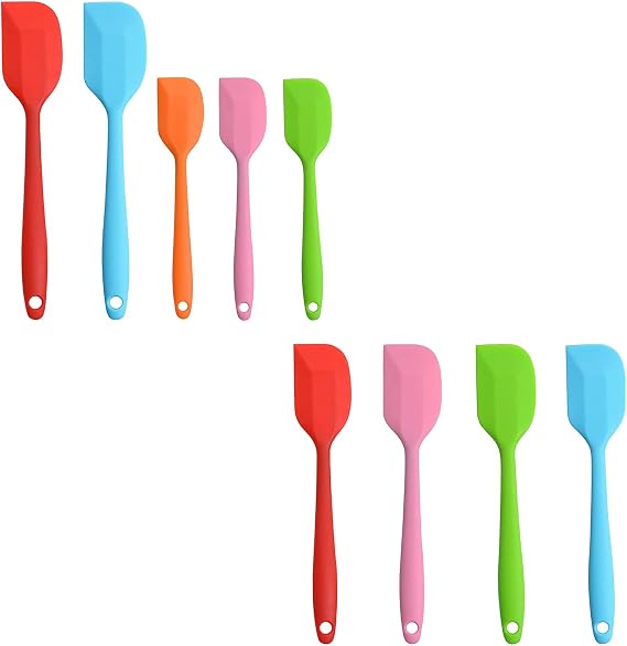 Silicone Spatula, 11 inch and 8.3 inch Heat Resistant Cooking Utensil Set Non-Stick Flexible Baking Spatulas with Stainless Steel Core for Cake/Cream/Pastry/Butter/Batter Mixing/Cooking