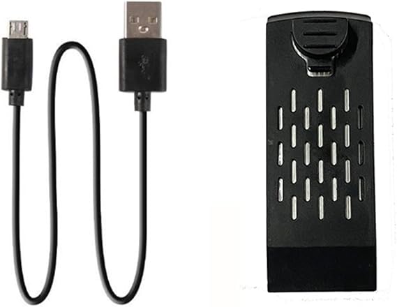 for 4DRC V4 Richie FPV Drone Quacopter Battery with USB Charger Cable Spare Part 4D-V4 Helicopter Accessory (Color : 1Battery 1Charger)