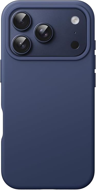 MADNOVA iPhone 17 Pro İle Uyumlu Lansman Kılıf İnce Sıvı Silikon 3 Katmanlı Tam Kaplamalı Yumuşak Jel Kauçuk Telefon Kılıfı (Lacivert)