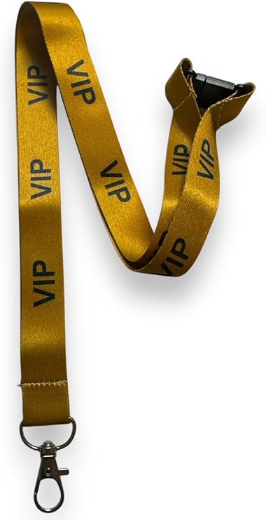 VIP Lanyard/Badge Holder with Safety Breakaway, Gold (1)