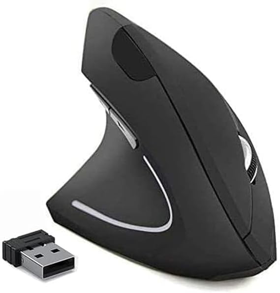 BeWishes Ergonomic Left-Handed Wireless Vertical Mouse, 2.4G, 3 Adjustable DPI (800/1200/1600), Specially for Left Handers