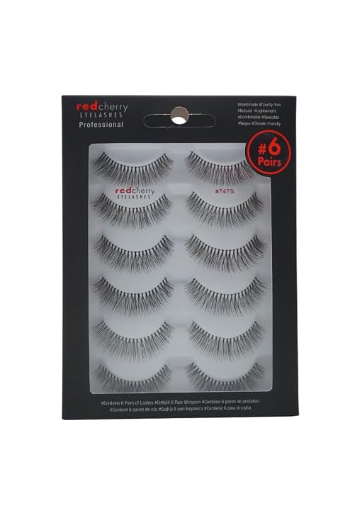 Red Cherry False Eyelashes #747S, Multipack (Pack of 6)