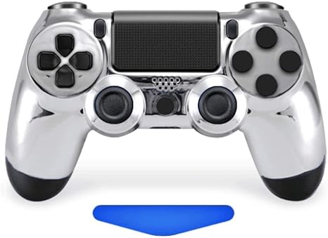 MODDEDZONE Chrome silver face Custom UN-MODDED Controller for PS4 Exclusive Unique Design