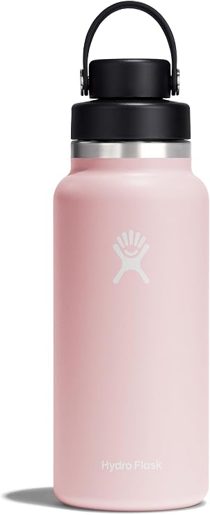 Hydro Flask Water Bottle - Insulated Stainless Steel - Wide Mouth Chug Lid, Non Spill, Leakproof in 32 Oz Trillium Pink