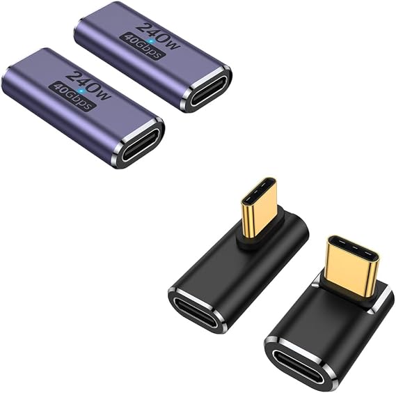 USB C Coupler and Two Styles 90 Degree USB C Adapter