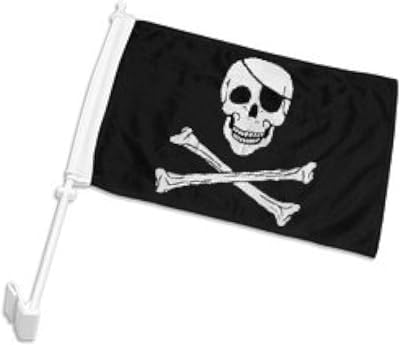 AES Double-Sided Pirate Car Flag