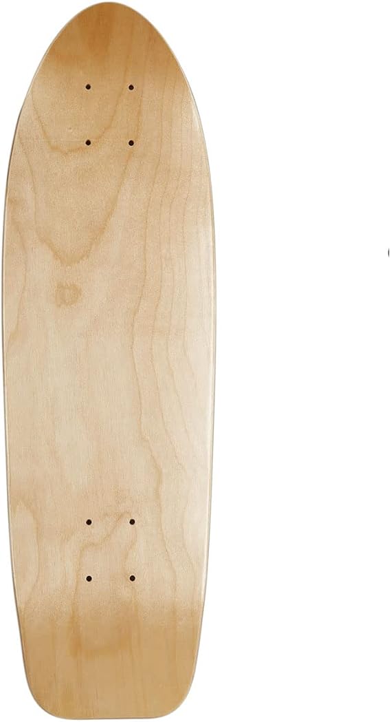 [CCS] Blank Mini Cruiser Skateboard Deck | 8.00 x 27.00 Inches | Plain Natural 7 Ply Maple Wood | Professional Grade | Adults, Kids, Teens, Youth | Boys & Girls