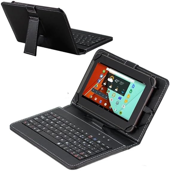 9/9.7/10/11 inch Tablet Case Cover with Keyboard Universal Protective Case for 9" 10" 11" Tablet with USB-C Plug External Keyboard, Plug and Play