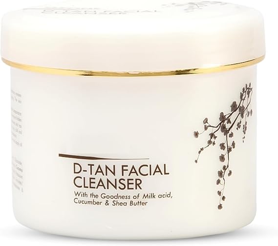 DK D-Tan Facial Cleanser | Enriched with Cucumber, Shea Butter & Milk | Detan Face Cleanser for Men & Women | All Skin Types, Tan Removal, Soft, Smooth & Uneven Skin Tone | 250gm
