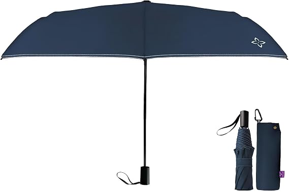Windproof Travel Umbrella - Manual Open Close with No Rebound for Seniors & Kids, 43" Compact and Portable for Rain, Thoughtful Gift for Wife Husband Child