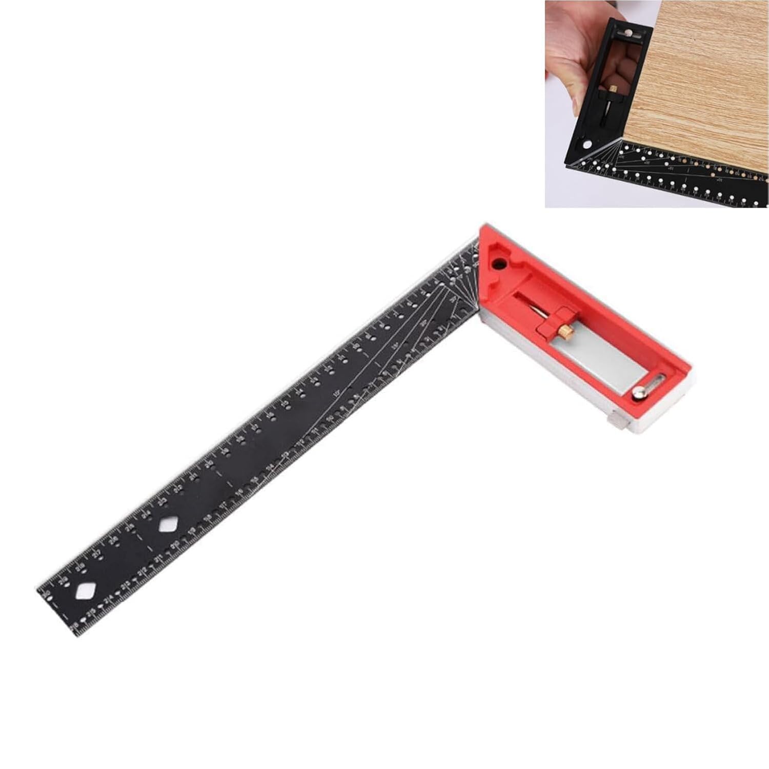 Multi-angle Measuring Ruler, 2024 New Professional Measurement Tool, Universal Combination Angles, 4590 Degree Multi-functional Right Angle Ruler, Accurate Measurement, for Drawing Red