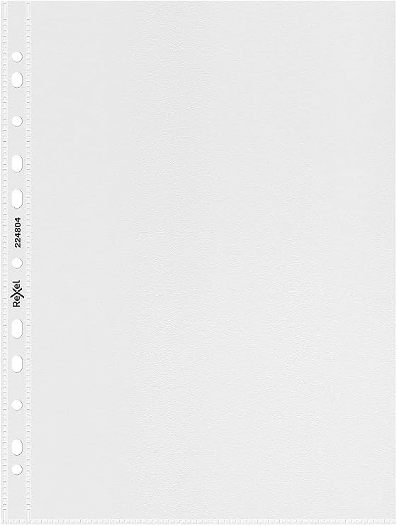 Rexel Quality A4 Punched Pockets, Embossed, Pack of 50, 224804