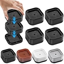 4 Pack Furniture Risers, Ajustable Bed Lifts Rrisers, 1 Inch Stackable Heavy Duty Desk Riser, Table Leg Risers, Square Bed Raising Blocks, for Bed Desk Leg Couch Sofa Table Chair Dorm, Black