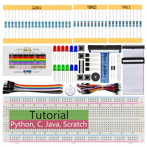 Freenove Basic Starter Kit for Raspberry Pi 5 4 B 3 B 400 Zero 2 W, 383-Page Detailed Tutorial, Python C Java Scratch Processing Code, 146 Items, 48 Projects Raspberry Pi NOT Included