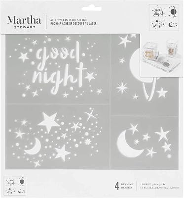 Martha Stewart Crafts 5695 Laser-Cut Adhesive Stencil, 9 x 7.75, 1 Sheet, Constellation