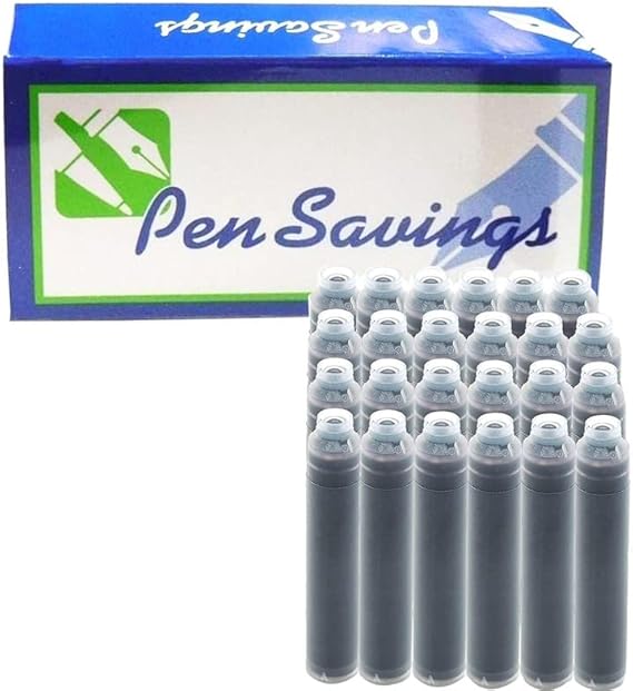 Pen Savings Fountain Pen Ink Cartridges - Pack of 24, International Standard Size, Length 1.5 Inch, 2.6mm Bore, Disposable & Generic, Perfect for Calligraphy Writing (Irish Green)
