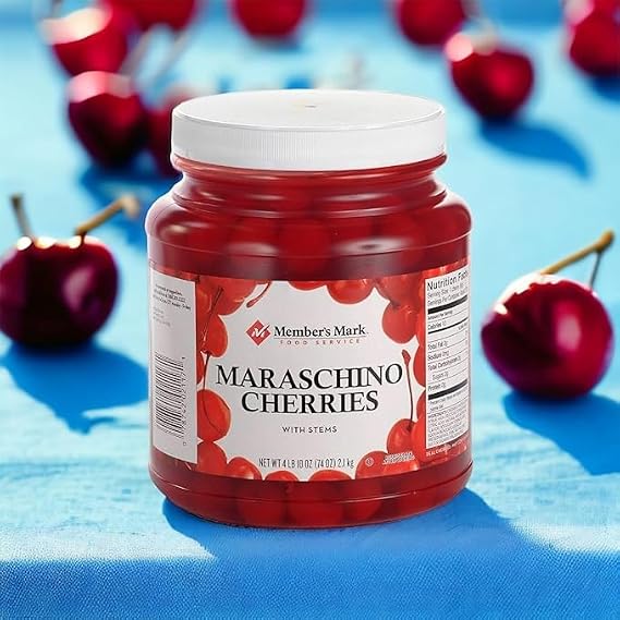 Maraschino Cherries with Stems, 74 Ounce Jar
