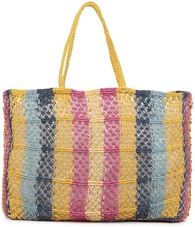 Straw Beach Bags for Women - Summer Woven Tote Bag Shoulder Handbags, Large Beach Bag for Women for Holiday