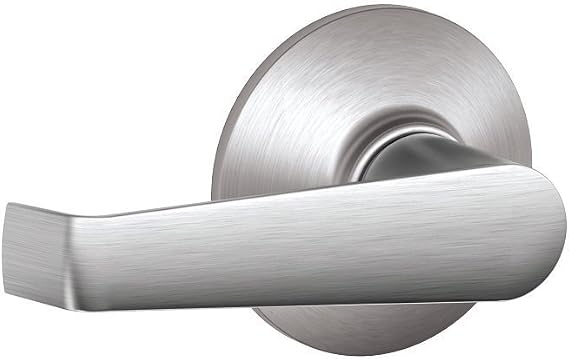 SCHLAGE Elan Hall/Closet Passage Door Handle, Reversible, Satin Chrome | Hall or closet lever door handle with no lock, Easy to install, Certified durability, Universal fit