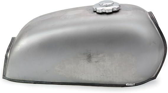 The Peanut Classic Style Gas Tank - Raw Steel - Motorcycle Gas / Fuel Tank