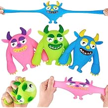 3pc Monster Squishy Fidget Toys Stretch, Squeeze & Squish Stress Relief | Fun Action Figures for Boys & Kids | Valentine's & Easter Gifts Sensory Toys for Kids So Fun