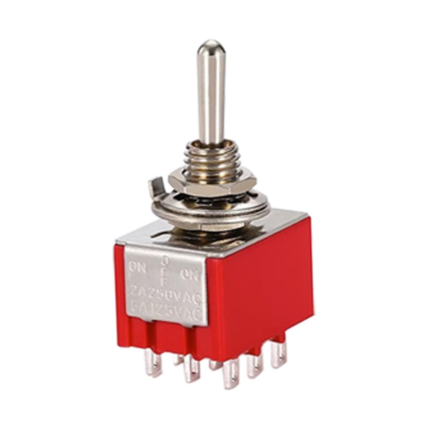14 PCS,9Pin,Toggle Switches,Red,23 Position,ON-OffON-Off-ON,DPDT,Mini Switch,6A125V-3A250V AC,MTS-302,Push Button SwitcheMTS-302 ON-Off,4PCS