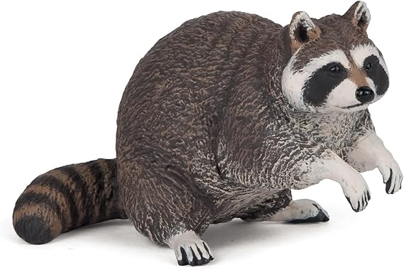 PAPO - Realistic Raccoon Figure - Ages 3+ Wild Life Collection - Educational Play Forest Animals - Gift Idea Toy for Girls and Boys