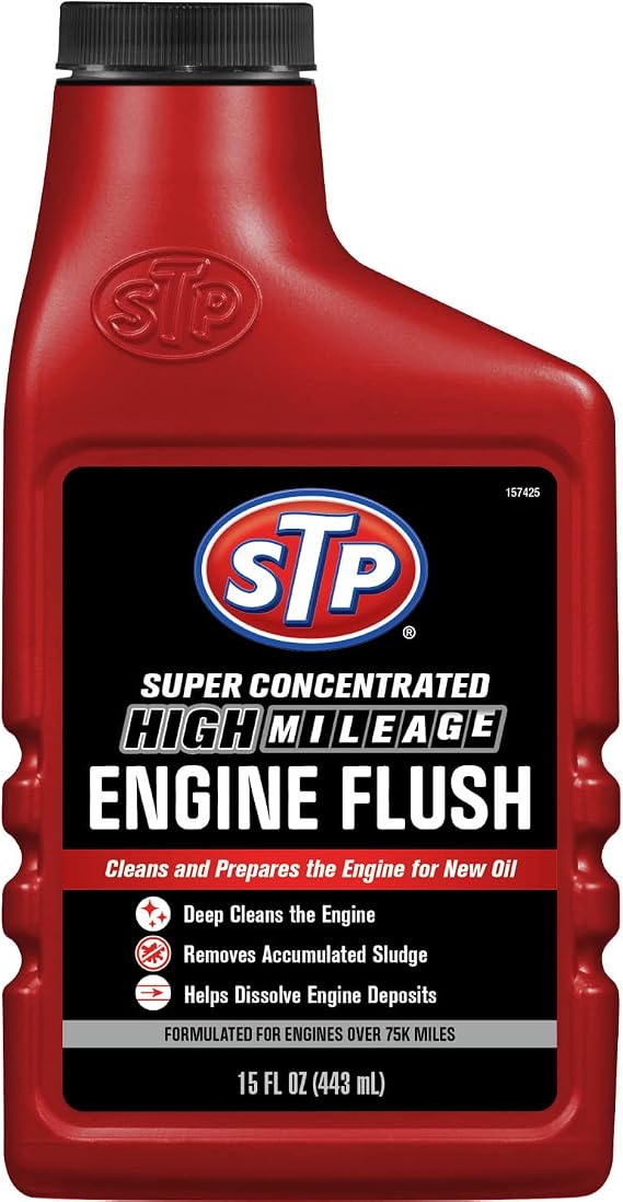 STP High Milage Engine Flush Formula, Oil Cleaner for Cars and Truck, 15 Oz