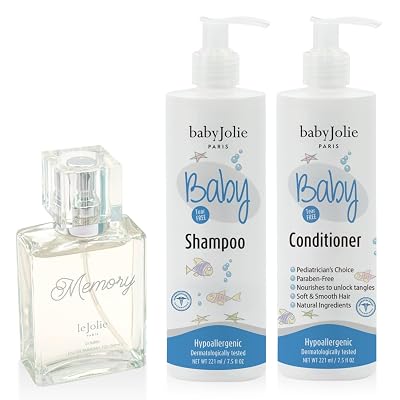 Baby Jolie Baby Shampoo 7.5Oz, Conditioner 7.5Oz and Memory Baby Perfume 1.7Oz Set for Babies and Toddlers - Tear Free, Alcohol Free