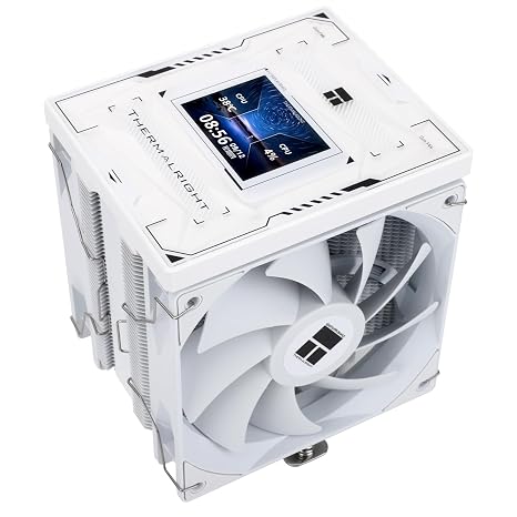 Thermalright Burst Assassin 120 Vision White CPU Air Cooler, Desktop CPU Cooler with 1500RPM Speed,320x240 Resolving Power IPS LCD Screen with 2.4in,PC Cooling for Intel lga1851/1700/115X,AM4/AM5