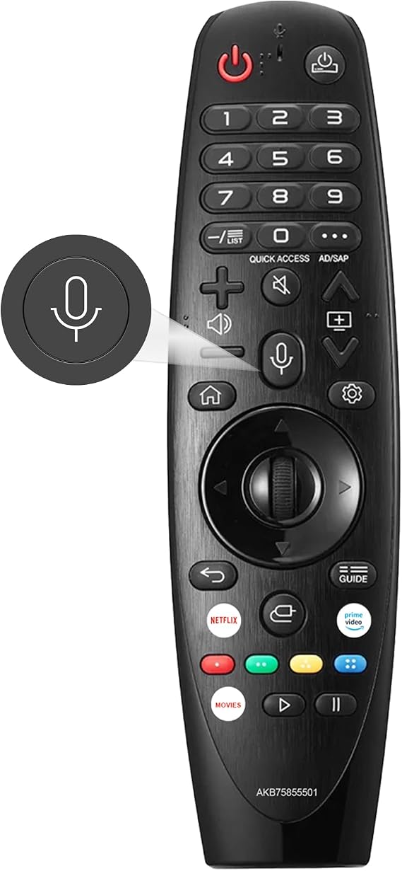 Replacement LG Magic Remote Control (AKB75855501) Voice for LG TV Remote with Pointer for Smart TVs OLED QNED NanoCell WebOS Models AN-MR20GA MR19BA MR18BA MR21 MR22 MR23 MR24 GA GN GC