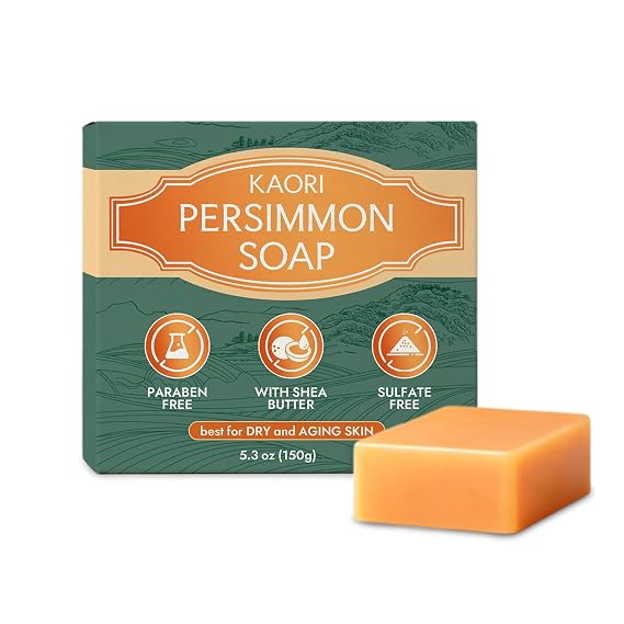 Kaori persimmon soap, Deodorizing Persimmon Soap,Feel fresh and clean all day long,Gentle Cleansing Body, for Men & Women (1pc, 5.3 oz)