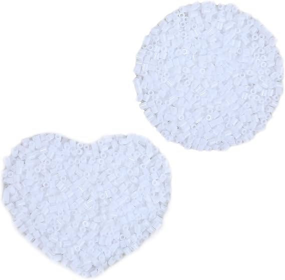 4000pcs Fuse Beads Melting Beads Refills for 2.6 mm Fuse Bead Board for Crafts, Hama Bulk Refill Kit (4000, White)