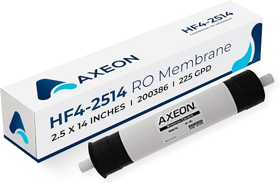 Axeon HF4-2514 RO Membrane 225 GPD Commercial Reverse Osmosis Element, 2.5 x 14 Inches, Thin Film Membrane, Up to 98% TDS Rejection, Ideal for Light Commercial Systems 200386