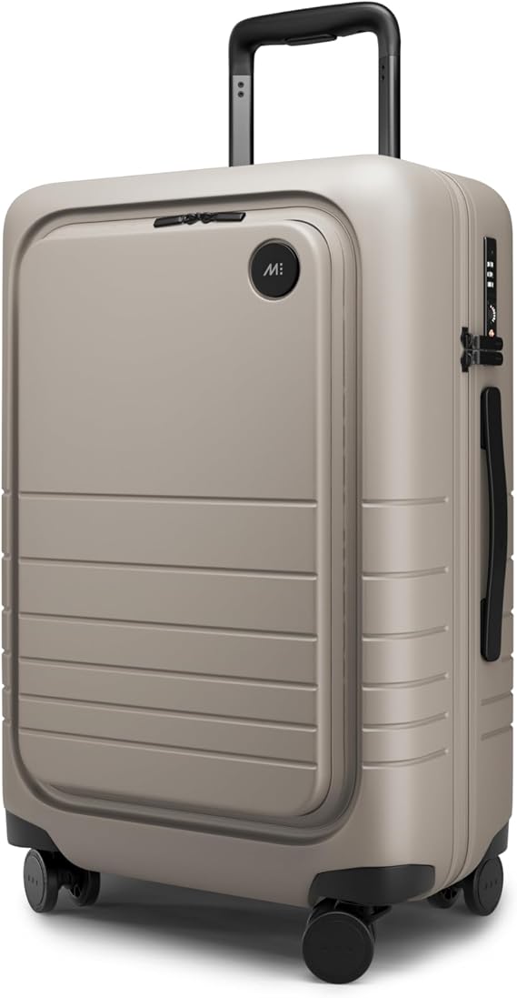 Monos Carry-On Pro Luggage 20 Inch Hardside Suitcase | Desert Taupe, Beige