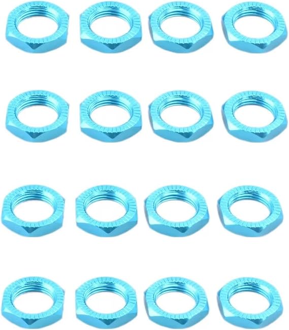 16pcs Aluminum Wheel Nuts 17mm Thread for 1/7 1/8 RC Model Car Trucks Off Road ARRMA 6s Karton Typhon Mojave HSP Redcat Himoto Upgrade Part Blue