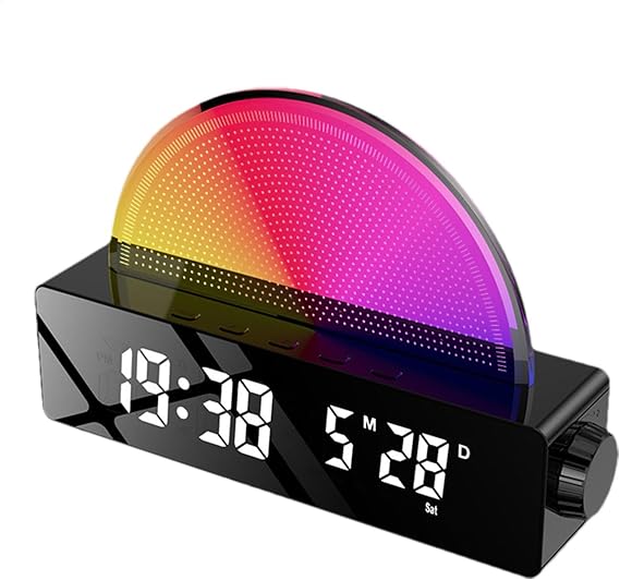 Kids Alarm Clock Sunrise Sunrise Simulation Multi-Color Light | Speaker Rouse Light Alarm Clock for Heavy Sleepers
