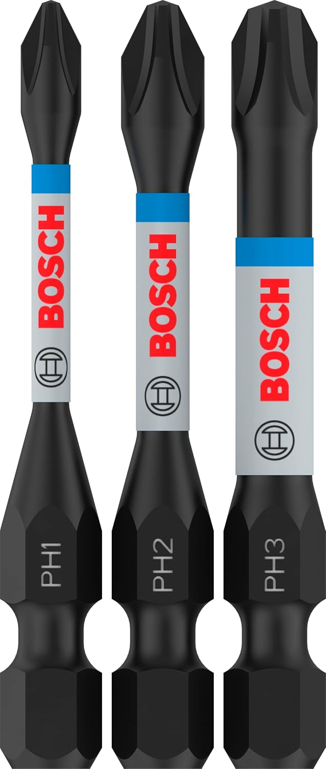 Bosch Professional 3 pcs. Impact Control screwdriver bit PH set 55mm, hex shaft, pick and click, Impact Drivers accessories