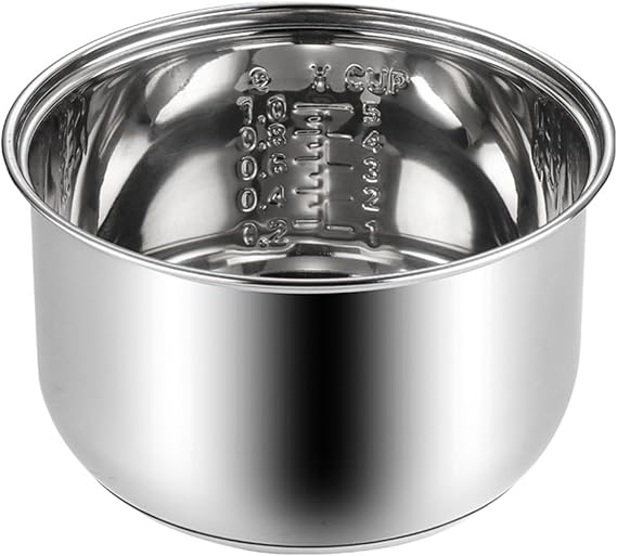 Rice Cooker Stainless Steel Inner Pot, 304 Stainless Steel Rice Cooker Inner Pot Replacement, Multi Cooker Replacement Inner Bowl(2L)