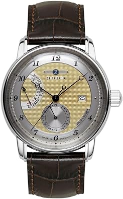 Zeppelin Friedrichshafen Series Men's Watch with Leather Strap Automatic Power Reserve Date 8590-5