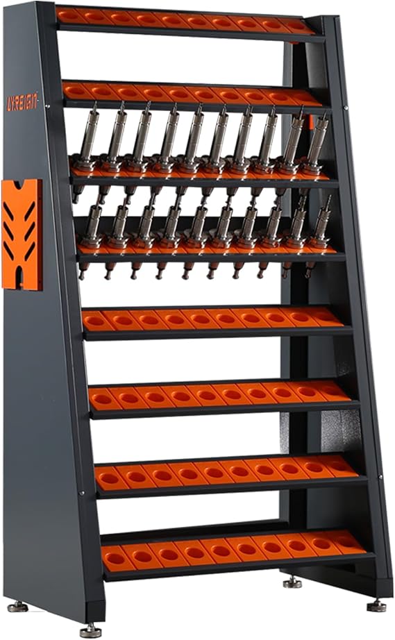 CNC Tool Rest, 8-Row CNC Tool Holder Large Capacity Storage Rack, CNC Mechanics Tool Cart, CNC Tool Holder Keeper for Storehouse Factory Garage
