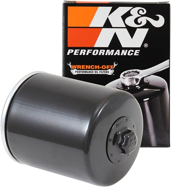 K&N Motorcycle Oil Filter: High Performance, KN-171B | Designed to be used with Synthetic or Conventional Oils, Wrench Off Nut: Fits Select Harley Davidson Motorcycles