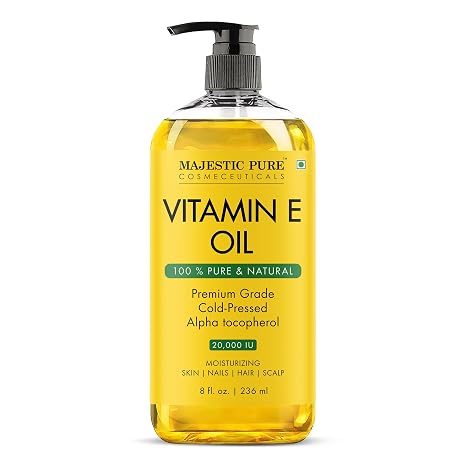 MAJESTIC PURE 236 ml Vitamin-E-Öl – 100% rein & kaltgepresst 20.000 IU Non-GMO Haut- Narben- Gesichts- Haar- & Körperpflege Öl
