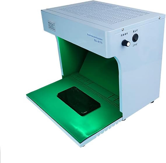 Vertical Laminar Flow Hood Air Flow Clean Bench,Double Fan Dust Free Room Workbench, Adjustable Light Brightness,Portable,Filter Unit Vertical, Dual Lights,For Mobile Phone Repair,Model