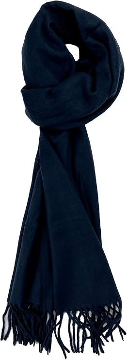 Plum Feathers Winter Scarf Shawl with Cashmere Feel - Rich Solid Colors Winter Scarves and Wraps 72" x 12"